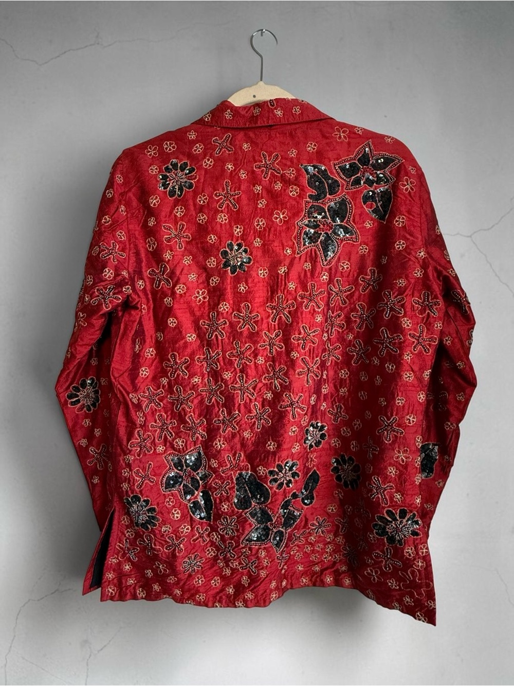 Chico's Y2K Vintage Anniversary Collection Silk Beaded Sequin Jacket Top | M - Picture 3 of 10
